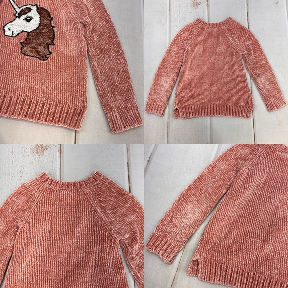 Btween Unicorn Sequin Velour Knit Sweater SIZE 8 - Picture 15 of 17